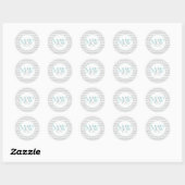 Rond Sticker Mariage d'enveloppe Chevron élégant (Feuille)