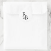 Rond Sticker Mariage d'enveloppe de monogramme Initiale (Sac)