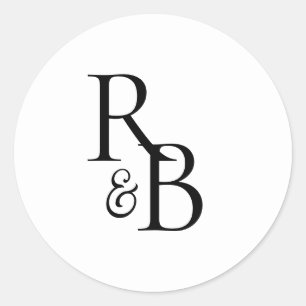 Rond Sticker Mariage d'enveloppe de monogramme Initiale