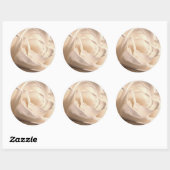 Rond Sticker Mariage d'enveloppe Rose blanche (Feuille)