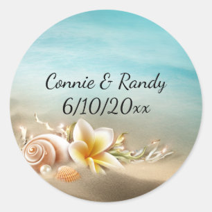 Rond Sticker Mariage Destination Plage