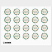 Rond Sticker Mariage Destination Plage (Feuille)