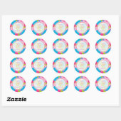 Rond Sticker Mariage d'été Bubblegum Bubbly Mod Dots (Feuille)
