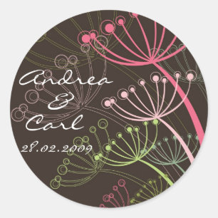 Rond Sticker Mariage d'été chic Sweet Pink