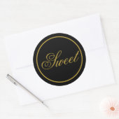 Rond Sticker Mariage "doux" - Or noir (Enveloppe)