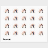 Rond Sticker Mariage Dreamy Couples (Feuille)