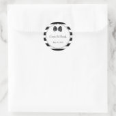 Rond Sticker Mariage élégant en diamant noir et blanc (Sac)