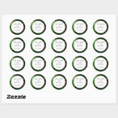 Rond Sticker Mariage Elegant Green Agate Gold Parties s (Feuille)