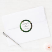 Rond Sticker Mariage Elegant Green Agate Gold Parties s (Enveloppe)