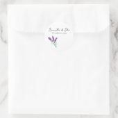 Rond Sticker Mariage Élégant Lavender - Blanc (Sac)