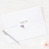 Rond Sticker Mariage Élégant Lavender - Blanc (Enveloppe)