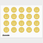 Rond Sticker Mariage Élégant Monogramme Or (Feuille)
