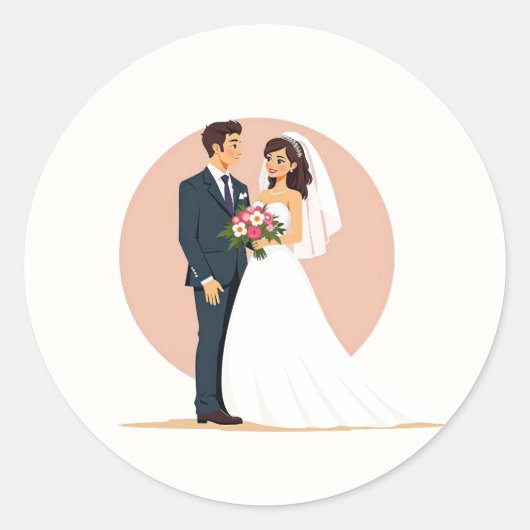 Rond Sticker Mariage en couple (Devant)