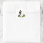 Rond Sticker Mariage en couple (Sac)