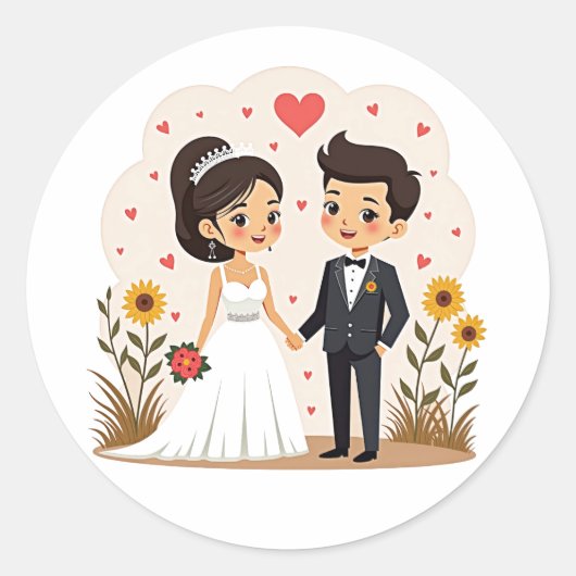 Rond Sticker Mariage en couple (Devant)