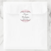 Rond Sticker Mariage en dentelle rose et blanc (Sac)