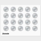 Rond Sticker Mariage en diamant d'argent et monogramme  (Feuille)