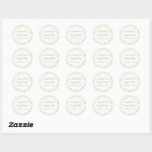 Rond Sticker mariage en Merci feuille or (Feuille)