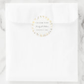 Rond Sticker mariage en Merci feuille or (Sac)