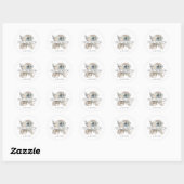 Rond Sticker Mariage enchâssé (Feuille)