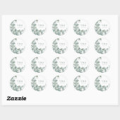 Rond Sticker Mariage Eucalyptus vert (Feuille)
