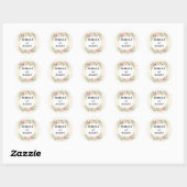 Rond Sticker Mariage Eucalyptus vert personnalisé - (Feuille)
