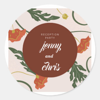 Rond Sticker Mariage Eucalyptus vert personnalisé -