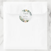 Rond Sticker mariage EUCALYPTUS WREATH FAVOR (Sac)