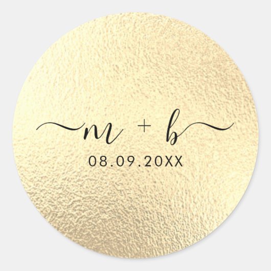 Rond Sticker Mariage Faux Gold (Devant)