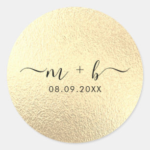 Rond Sticker Mariage Faux Gold