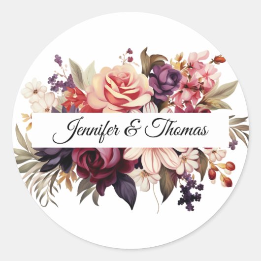 Rond Sticker Mariage flamboyant Renaissance (Devant)