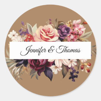 Rond Sticker Mariage flamboyant Renaissance