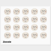 Rond Sticker Mariage Fleur sauvage Boho (Feuille)