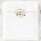 Rond sticker mariage fleuri rose beige (Sac)