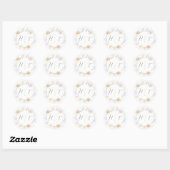 Rond Sticker Mariage floral (Feuille)