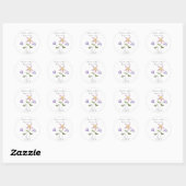 Rond Sticker Mariage floral (Feuille)