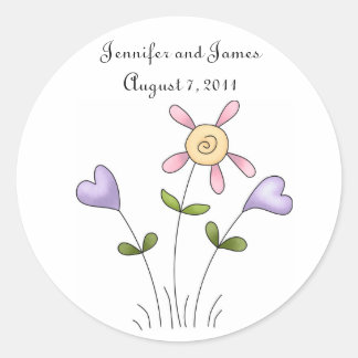 Rond Sticker Mariage floral