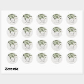 Rond Sticker Mariage floral (Feuille)