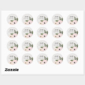 Rond Sticker Mariage floral (Feuille)