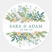 Rond Sticker Mariage floral (Devant)