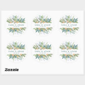 Rond Sticker Mariage floral (Feuille)