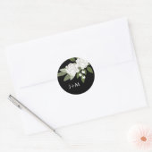 Rond Sticker Mariage Floral Blanc (Enveloppe)