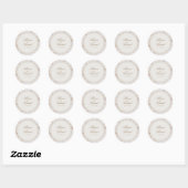 Rond Sticker Mariage floral Boho Blush (Feuille)