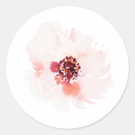 Rond Sticker Mariage floral minimaliste (Devant)