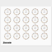 Rond Sticker Mariage floral moderne (Feuille)