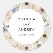 Rond Sticker Mariage floral moderne (Devant)