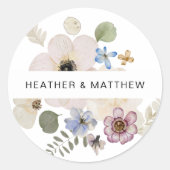 Rond Sticker Mariage floral moderne (Devant)