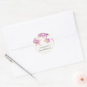 Rond Sticker Mariage Floral Moderne Iris (Enveloppe)
