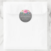 Rond Sticker Mariage Floral Rustique (Sac)
