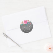 Rond Sticker Mariage Floral Rustique (Enveloppe)